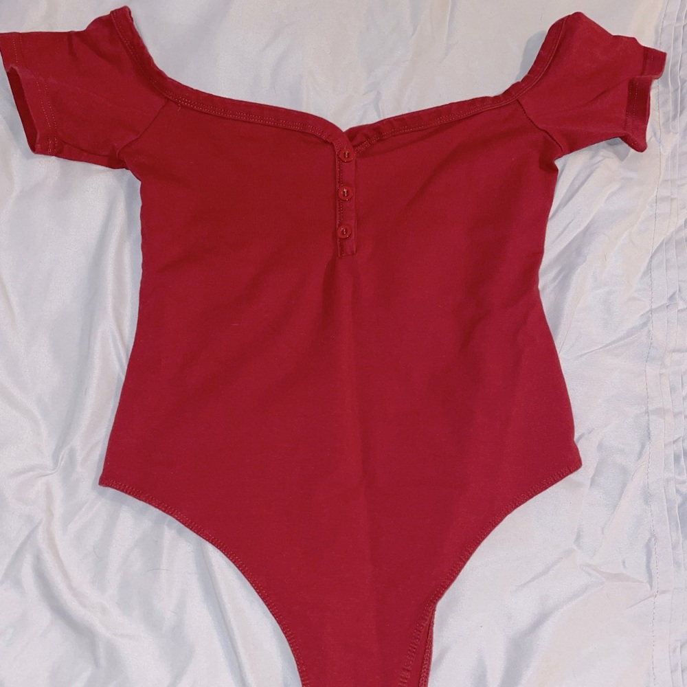 Red/ maroon body suit